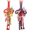 Adorno colgante de cuerda de algodón con nudo chino bicolor multicolor del Año del Caballo, Nudo tejido de bambú Caballo del Zodiaco Calabaza, Colgante de puerta festivo y auspicioso