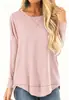 Camiseta de Manga Larga con Cuello Redondo de Nuevo Estilo Europeo y Americano 2026 para Mujer, Color Liso, Corte Holgado, Corta Delante y Larga Detrás, Top Asimétrico, Moderno y Casual
