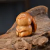 Artesanato de Pingentes para Bolsa Esculpidos em Madeira de Cipreste, Ornamentos Colecionáveis de Mão, Pingentes dos Doze Animais do Zodíaco, Lembranças de Mesa