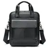 Bolso de Hombre de Piel de Vaca Genuina Nuevo Bolso de Mano de Primera Capa de Piel de Vaca Vertical Casual para Documentos A4 Bolso Cruzado de Hombro Bolso de Hombre