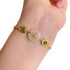 Pulsera de estilo antiguo para mujer, super hada, estilo chino, pequeña calabaza pura, plata dorada incrustada, jade Hetian natural, pulsera con hebilla de seguridad para mujer