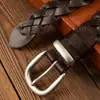 Cinturón Tejido de Moda Transfronterizo Estilo Europeo y Americano para Mujer, Cinturón Versátil de Nicho sin Hebilla para Vestidos, Cinturón Decorativo de Cuero de Gama Alta para Mujer