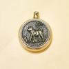 Pure Brass Zodiac Turn Money Lucky Treasure Single-sided Money Pendant Pendant Stall Keychain Handle