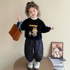 Ropa de Niña Labubu Sudadera de Manga Larga de Invierno Traje Forrado de Polar Nuevo 2025 Conjunto de Dos Piezas Otoño e Invierno para Niñas