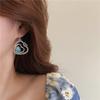 Pendientes de turquesa azul con diseño artesanal europeo y americano, estilo retro étnico, de plata antigua de Yunnan para mujer.