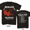 Metallica Banda de Metal Rock Calavera Retro Vintage Americano Impresión Directa a Chorro Camiseta de Hombre de Moda