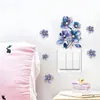 Hs1322C Planta Artificial Flor Azul Adhesivo Autoadhesivo para Interruptor Decoración de Pared para Interruptor de Luz de Habitación