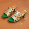Nuevas Sandalias de Pedrería Estilo Europeo y Americano 2026 para Mujer, Moda de Verano para Exteriores, Sandalias Antideslizantes con Tacón Grueso Decoradas con Diamantes, Venta al por Mayor