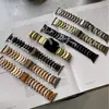 Adecuado para Apple Watchs10/Ultra Correa de Acero de Tres Eslabones con Bordes Metal Acero Inoxidable Correa de Tres Eslabones