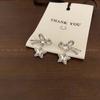 Otoño e invierno Nuevos pendientes de estrella con lazo y circonita diseño de nicho femenino lujo ligero elegantes exquisitos pendientes femeninos