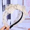 Accesorios para el Cabello Coreanos Diadema de Lazo de Encaje Bordada con Perlas Diadema Anudada Estilo Caliente de Celebridad de Internet Tocado Pequeño Fresco Accesorios para el Cabello