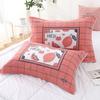 Fundas de Almohada de Algodón Puro Estilo Nuevo, un Par de Fundas de Almohada para Pareja del Hogar Hechas de Gasa, Algodón Simple, No Sueltan Pelusa, con Lazos, Engrosadas