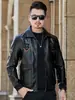 Chaqueta de Cuero con Forro de Polar para Hombre 2023 Otoño e Invierno Tendencia Coreana Moda Motociclista Chaqueta de Cuero de Aviador Chaqueta Cálida con Forro de Polar