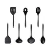 Mini juego de 7 utensilios de cocina de silicona, incluyendo una cuchara para cocinar antiadherente y una espátula, adecuado para uso doméstico, tamaño pequeño, para saltear y servir sopa