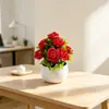 Maceta de Flores Artificiales Tamaño Mediano Maceta Ola de Agua 10 Flores Artificiales de Espuma Adorno Decorativo Escritorio Venta Caliente Transfronteriza Decoración del Hogar