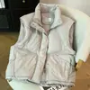 Colete de Algodão com Gola Alta Feminino 2026 Outono/Inverno Novo Estilo Coreano Solto Moda Sem Mangas Colete Curto Peça de Roupa Externa