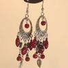 Aretes Étnicos Retro Estilo Xizang Estilo Miao con Borlas Aretes de Metal Calados Aretes de Alta Gama de Estilo Nacional Largos Exquisitos