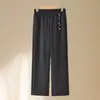 Pantalones de madre de mediana edad y anciana primavera y otoño elegantes adelgazantes de pierna ancha versátiles casuales para mujer sueltos deportivos largos