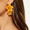 Pendientes colgantes estilo pastoral francés E15470 con esmalte de goteo, flores pequeñas coloridas, frescos y dulces, pintados al óleo, pendientes juveniles para mujer