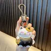Chaveiro Pingente Gatinho de Couro Fofo Desenho Animado de Casal de Couro Presente Criativo Pingente de Bolsa Boneca Presente