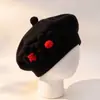 Gorro para bebé niña otoño e invierno boina tejida para bebé encantador sombrero de pintor para niña pequeña sombrero de lana para niños moderno
