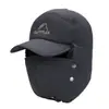 Gorra estilo Lei Feng para hombre, gorro de algodón de invierno para mediana edad y ancianos, gorro para ciclismo con protección para los oídos para exteriores, gorro de esquí a prueba de frío con forro polar, gorro cálido al por mayor