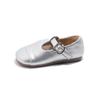 Zapatos de cuero pequeños para niñas, primavera y otoño 2025, estilo coreano, zapatos de princesa para niñas, zapatos planos con hebilla en T, Mary Jane