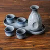 Juego de Cerámica Estilo Japonés para Sake con Calentador, Vasos para Shochu, Vino Blanco, Vino Amarillo, Licores y Decantador