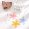 Isla Festiva~ Collar Largo Azul Estrella de Mar Dopamina para Mujer, Cadena de Clavícula de Lujo Ligero