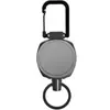Chaveiro redondo metálico retrátil para exterior anti-perda anti-roubo fivela de oliva fivela de pendurar com cordão retrátil