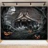 Novo pano de fundo de Halloween transfronteiriço, pano pendurado para decoração de festa de feriado, bandeira de banner para arranjo de atmosfera do festival fantasma