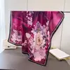 Bufanda Cuadrada Grande de Seda Artificial para Mujer, Primavera y Verano, Delgada, para Viaje, Protector Solar, Chal, 90x90cm, Bufanda, Bufanda Decorativa, Pañuelo para la Cabeza