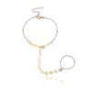 Acessórios de Pulseira de Nicho Criativos e Elegantes Europeus e Americanos para Mulheres Pulseira Escrava da Moda Corrente de Contas de Zircônia Cúbica Pulseira de Dedo