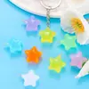 Pingente Estrela de Pentagrama Luminous de Resina Gelo DIY Joia Colar Pulseira Pingente Decorativo W329