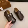 Mocasines de Suela Gruesa para Mujer sin Cordones Aumentadores de Altura Interior Cómodos Otoño Versátiles Dos Falsos Separados Zapatos Pequeños de Piel Usar Punta Gruesa 2026 Zapatos Individuales