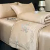 2026 Nuevo Estilo Colcha de Verano Bordada de Tencel Lavado, Colcha Refrigerante de Verano, Colcha de Aire Acondicionado Juego de Cuatro Piezas - Huaying