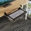 Bandeja para Teclado Debajo del Escritorio Sin Taladro Tablero de Extensión de Escritorio de Oficina Cajón de Almacenamiento para Ratón de Computadora Carril Deslizante Soporte de Clip