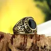 Anillos Europeos y Americanos de Acero Inoxidable, Anillos Vintage de Águila con Piedras Preciosas Rojas, Azules, Negras y Verdes para Soldados Americanos, Venta Directa del Fabricante