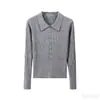 2026 Nova Camisa Polo de Tricô Manga Longa Estilo Coreano Blusão Color Block Emagrecedor Escondendo Defeitos Camada Base Outono