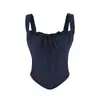 Top de tirantes estilo "chica caliente" que ajusta la cintura con amarre, estilo europeo y americano de verano con cuello cuadrado, que expone la clavícula, top camisola corto versátil con amarre en la espalda