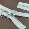 Cremalleras Ykk en Stock, Tamaño 5 Metálica, Cremallera Cerrada de Cobre Blanco Níquel, Tres Cabezales de Cremallera a Elegir, 15-30 cm, en Stock
