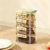 Caja de Almacenamiento de Especias Apilable Tapa a Presión Gran Capacidad Tarro de Condimentos Temporizado Dispensador de Plástico a Prueba de Humedad para Jengibre