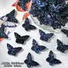 Mariposa de vidrio tallado 20x30 mm al por mayor con agujero vertical, alas tridimensionales, materiales para DIY de pulseras y collares hechos a mano