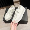 Sapatos de lona mulheres de sola grossa respirável biscoito sapatos 2023 primavera e verão versátil reforçada muffin malha sapatos brancos quente meia sapatilha
