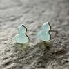 Pendientes de plata de ley 925 con forma de calabaza y calcedonia para mujer, diseño chino simple y nuevo, compactos, con personalidad, pendientes básicos E0122