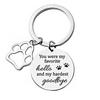 Llavero de acero inoxidable de gran venta internacional con colgante para mascotas, llavero con huella de perro y gato grabado, colgante conmemorativo para mascotas.