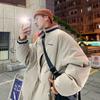 Terno de beisebol novo e espesso de inverno com clipe de colarinho, roupas acolchoadas de algodão, estilo coreano, moderno, estilo Hong Kong, jaqueta solta de pão