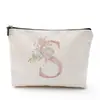 Bolsa de Cosméticos para Mujer Serie Alfabeto Inglés Impreso Densamente, Bolsa de Almacenamiento de Mano para Cosméticos y Joyería, Impermeable
