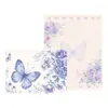 Papel de carta morado lila con mariposas, regalo fresco y hermoso, mensaje escrito a mano, alto valor estético, papel de carta engrosado, un recuerdo para amigos