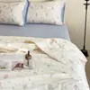 Categoria a Berço e Infantil Estilo Ins Conjunto de Roupa de Cama de Algodão Três Peças Renda Dupla Floral Pequeno Estilo Princesa Colcha Colcha de Verão
